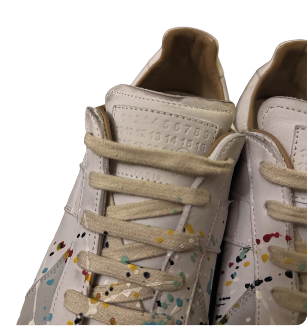 MAISON MARGIELA GAT LOW “WHITE PAINT SPLATTER” 🎨