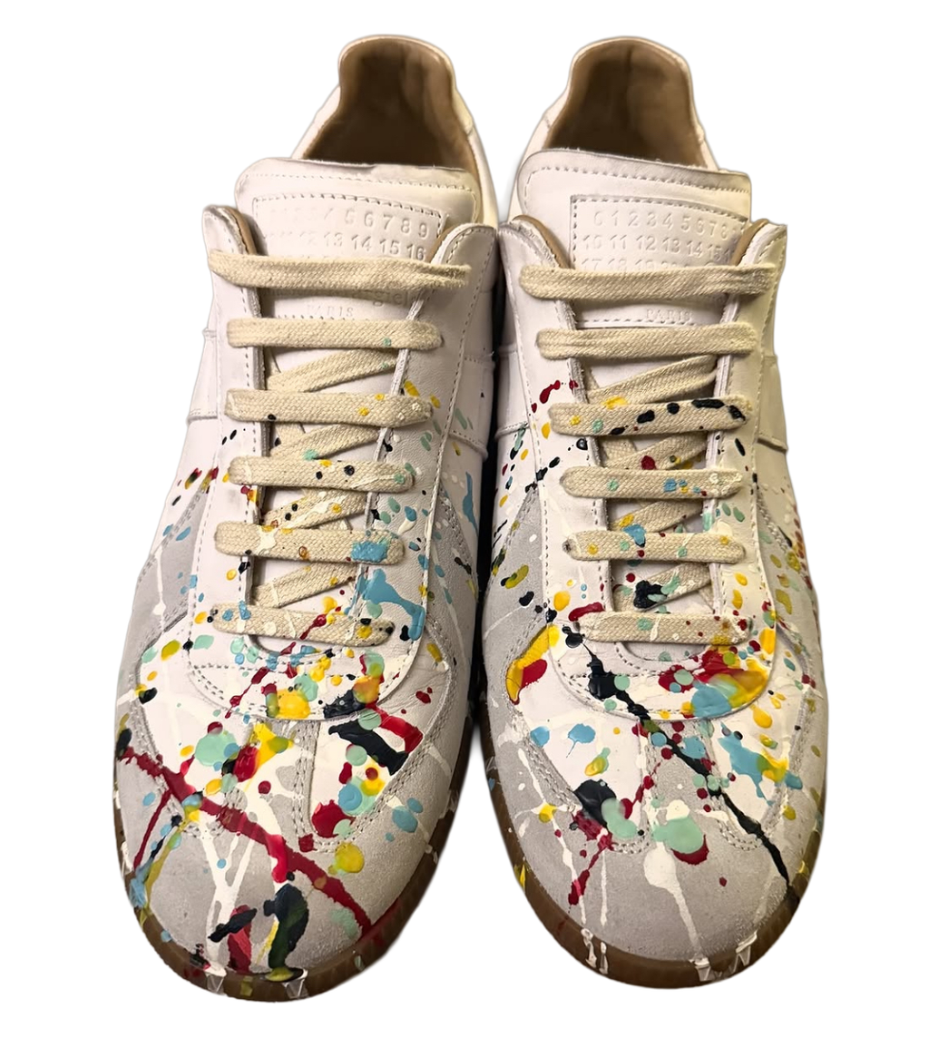 MAISON MARGIELA GAT LOW “WHITE PAINT SPLATTER” 🎨