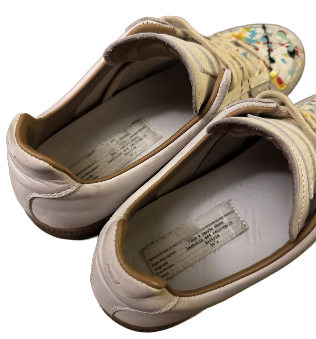 MAISON MARGIELA GAT LOW “WHITE PAINT SPLATTER” 🎨